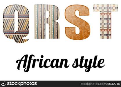 Alphabet African texture