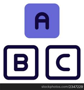 Alphabet blocks use in preschool teaching method