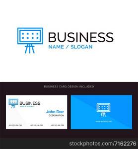 Alphabet, Board, Education, Presentation Blue Business logo and Business Card Template. Front and Back Design