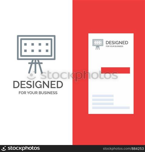Alphabet, Board, Education, Presentation Grey Logo Design and Business Card Template