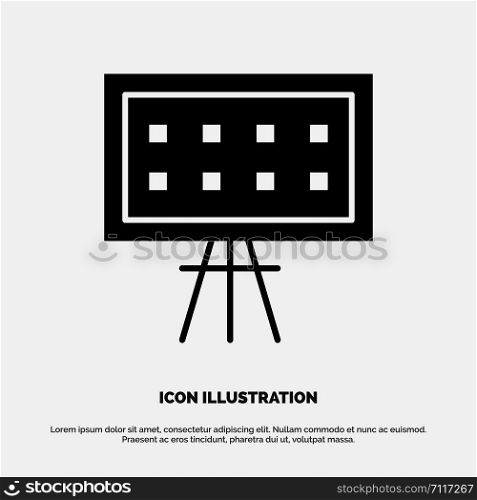 Alphabet, Board, Education, Presentation solid Glyph Icon vector