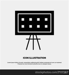 Alphabet, Board, Education, Presentation solid Glyph Icon vector