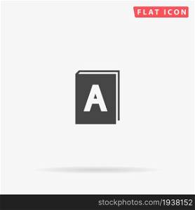 Alphabet Book flat vector icon. Glyph style sign. Simple hand drawn illustrations symbol for concept infographics, designs projects, UI and UX, website or mobile application.. Alphabet Book flat vector icon