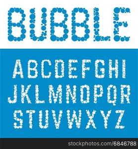 Alphabet bubble font template. Letters bubbles design. Vector illustration.. Alphabet bubble font template.