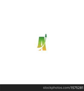 Alphabet combine rocket icon template