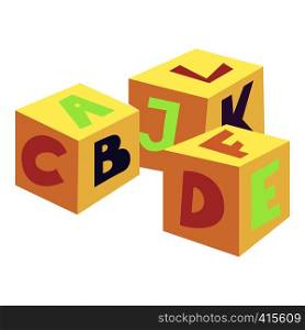 Alphabet cubes toy icon. Cartoon illustration of alphabet cubes toy vector icon for web. Alphabet cubes toy icon, cartoon style