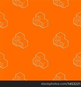 Alphabet cubes with letters A,B,C pattern vector orange for any web design best. Alphabet cubes with letters A,B,C pattern vector orange
