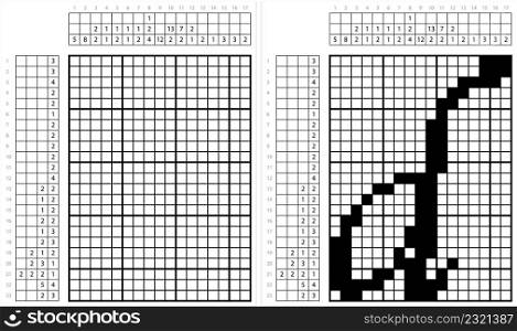 Alphabet D Lowercase Nonogram Pixel Art, Character D, Language Letter Graphemes Symbol Vector Art Illustration, Logic Puzzle Game Griddlers, Pic-A-Pix, Picture Paint By Numbers, Picross