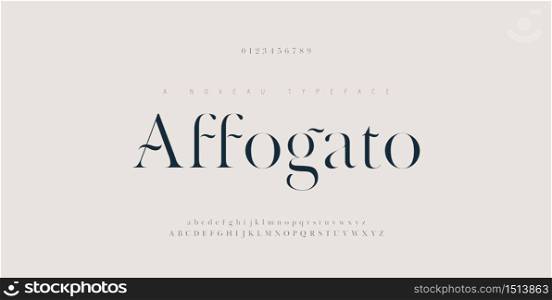 Alphabet elegant letters font and number. Classic Lettering Minimal Fashion Designs. Typography fonts regular uppercase and lowercase. vector illustration