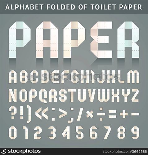 Alphabet folded of toilet paper