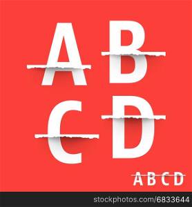 Alphabet font template. Alphabet font template. Set of letters A, B, C, D logo or icon. Vector illustration.