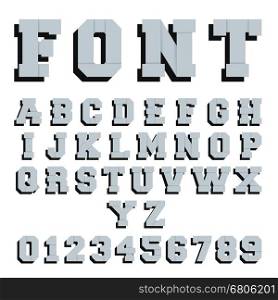 Alphabet font template. Letters and numbers paper design. Vector illustration.. Paper font alphabet