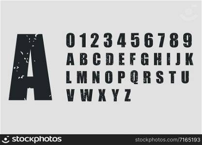 Alphabet grunge style simple design. Vector eps10