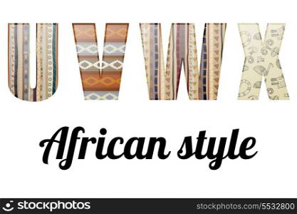 Alphabet in the African style
