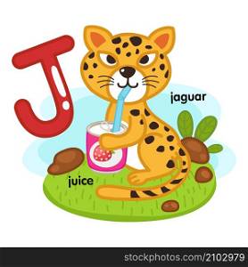 Alphabet Isolated Letter J-juice-jaguar illustration,vector