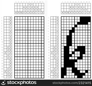 Alphabet K Lowercase Nonogram Pixel Art, Character K, Language Letter Graphemes Symbol Vector Art Illustration, Logic Puzzle Game Griddlers, Pic-A-Pix, Picture Paint By Numbers, Picross