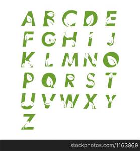 Alphabet leaf graphic design template vector isolated illustration