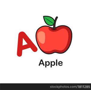Alphabet Letter A-Apple vector illustration