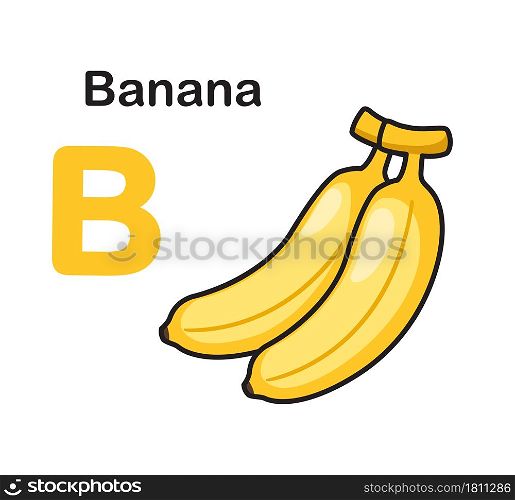 Alphabet Letter B-Banana vector illustration