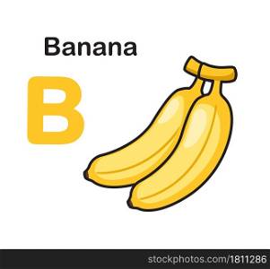 Alphabet Letter B-Banana vector illustration
