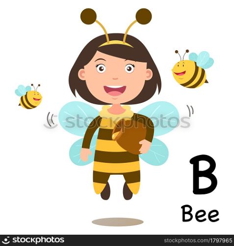Alphabet Letter B-bee,vector illustration