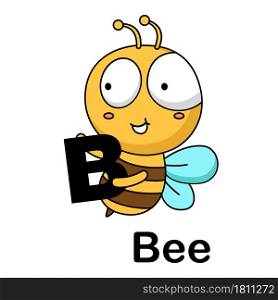 Alphabet Letter b-bee vector illustration