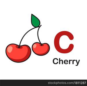 Alphabet Letter C-Cherry vector illustration
