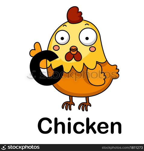 Alphabet Letter c-chicken vector illustration