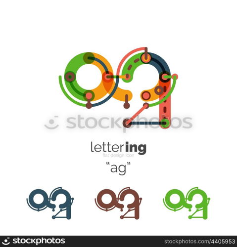 Alphabet letter font logo business icon. Alphabet letter font logo business icon. Company name concept. Flat thin line segments connected to each other.