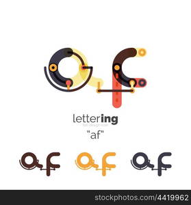 Alphabet letter font logo business icon. Alphabet letter font logo business icon. Company name concept. Flat thin line segments connected to each other.