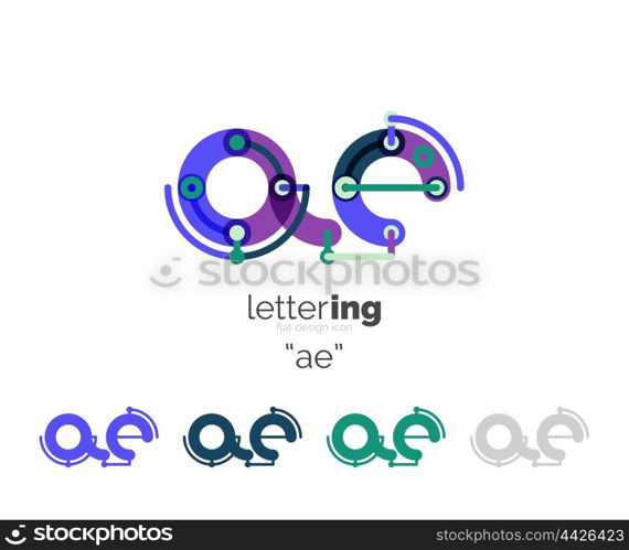 Alphabet letter font logo business icon. Alphabet letter font logo business icon. Company name concept. Flat thin line segments connected to each other.