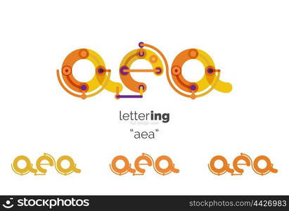 Alphabet letter font logo business icon. Alphabet letter font logo business icon. Company name concept. Flat thin line segments connected to each other.