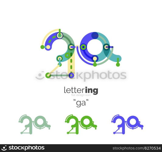 Alphabet letter font logo business icon. Alphabet letter font logo business icon. Company name concept. Flat thin line segments connected to each other.