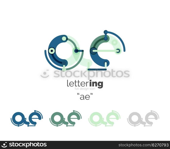 Alphabet letter font logo business icon. Alphabet letter font logo business icon. Company name concept. Flat thin line segments connected to each other.