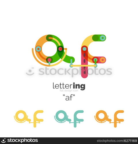 Alphabet letter font logo business icon. Alphabet letter font logo business icon. Company name concept. Flat thin line segments connected to each other.