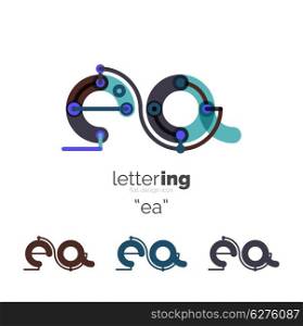 Alphabet letter font logo business icon. Alphabet letter font logo business icon. Company name concept. Flat thin line segments connected to each other.