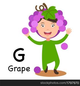 Alphabet Letter G-grape,vector illustration