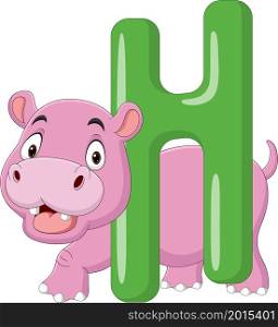 Alphabet letter H for Hippo