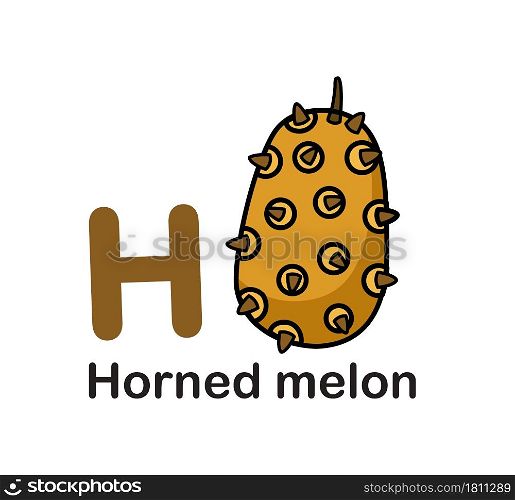 Alphabet Letter H-Horned melon vector illustration