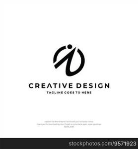 Alphabet Letter IN NI logo Design Creative Design