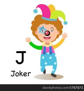 Alphabet Letter J-joker,vector illustration