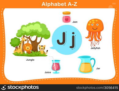Alphabet Letter J vector illustration
