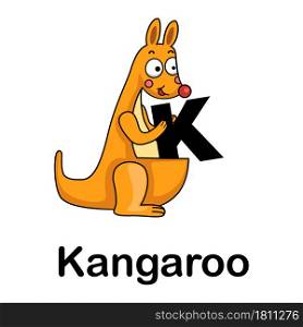 Alphabet Letter k-kangaroo vector illustration