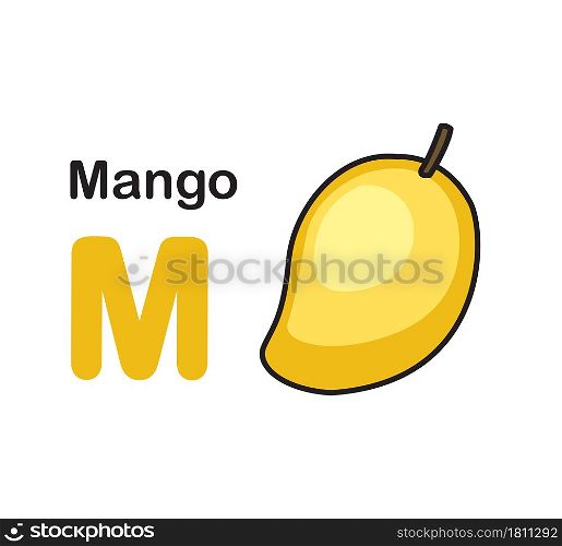 Alphabet Letter M-mango vector illustration