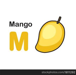Alphabet Letter M-mango vector illustration