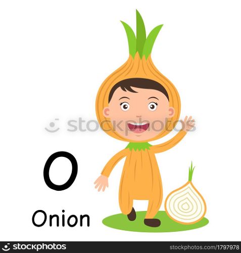 Alphabet Letter O-onion,vector illustration