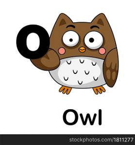 Alphabet Letter o-owl vector illustration