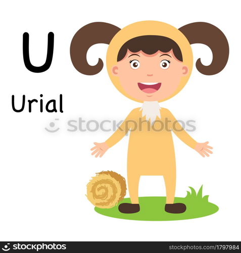 Alphabet Letter U-urial,vector illustration