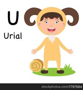 Alphabet Letter U-urial,vector illustration