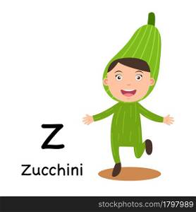 Alphabet Letter Z-zucchini,vector illustration